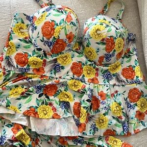 Floral Peplum Swim set